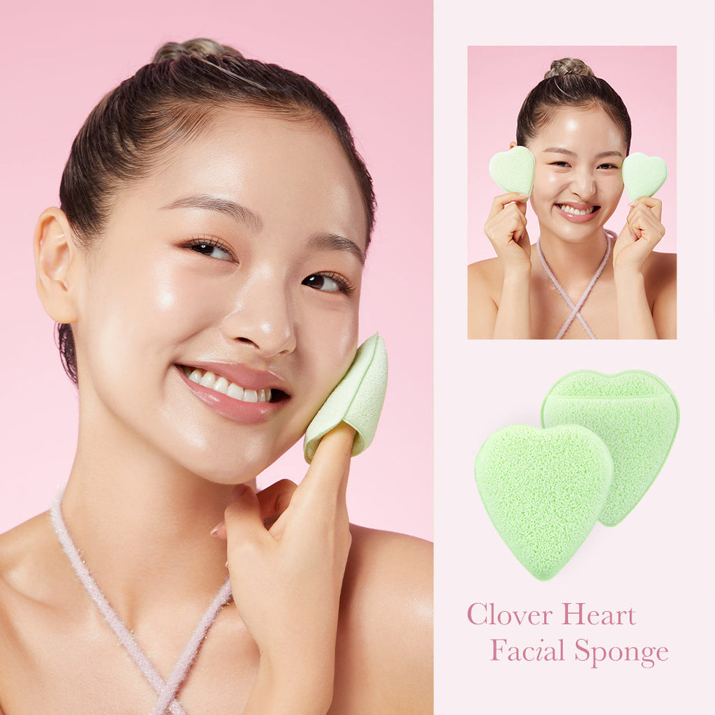 Clover Heart Facial Sponge W4