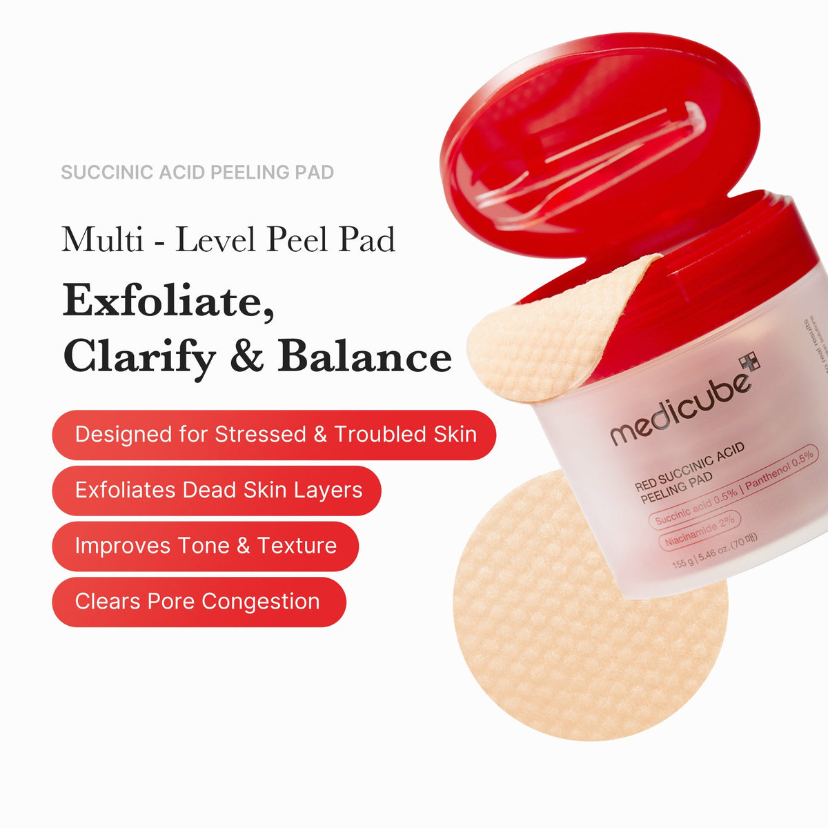 Red Succinic Acid Panthenol Pads Q7
