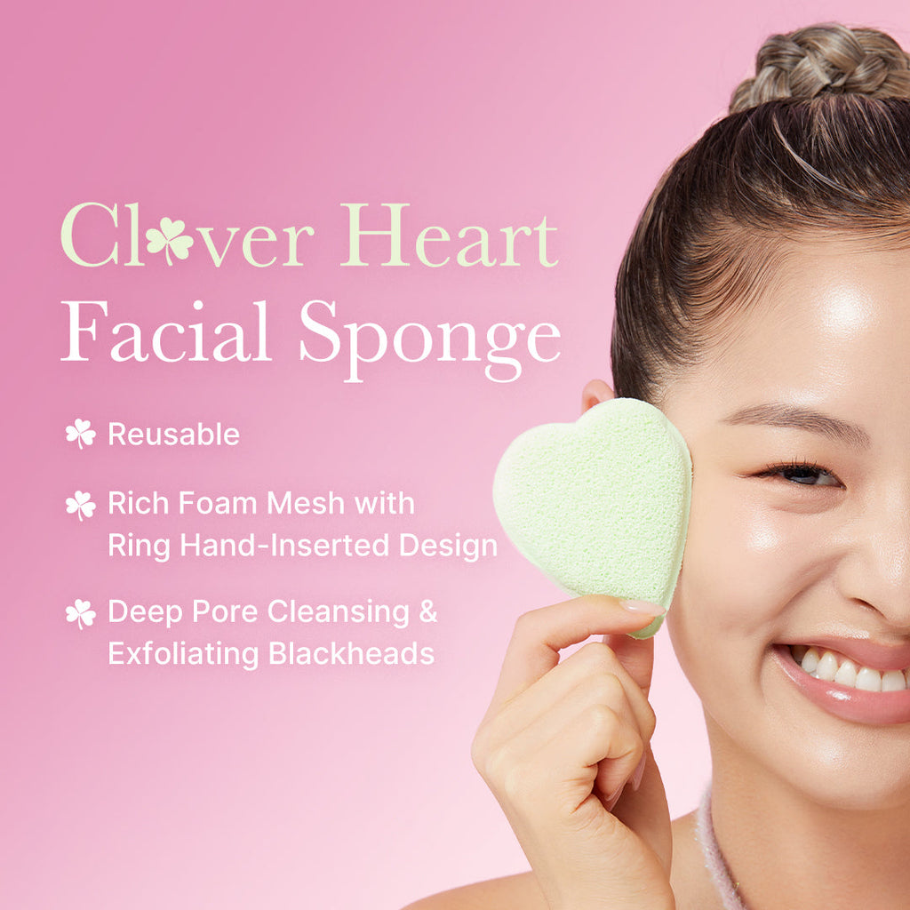 Clover Heart Facial Sponge W4
