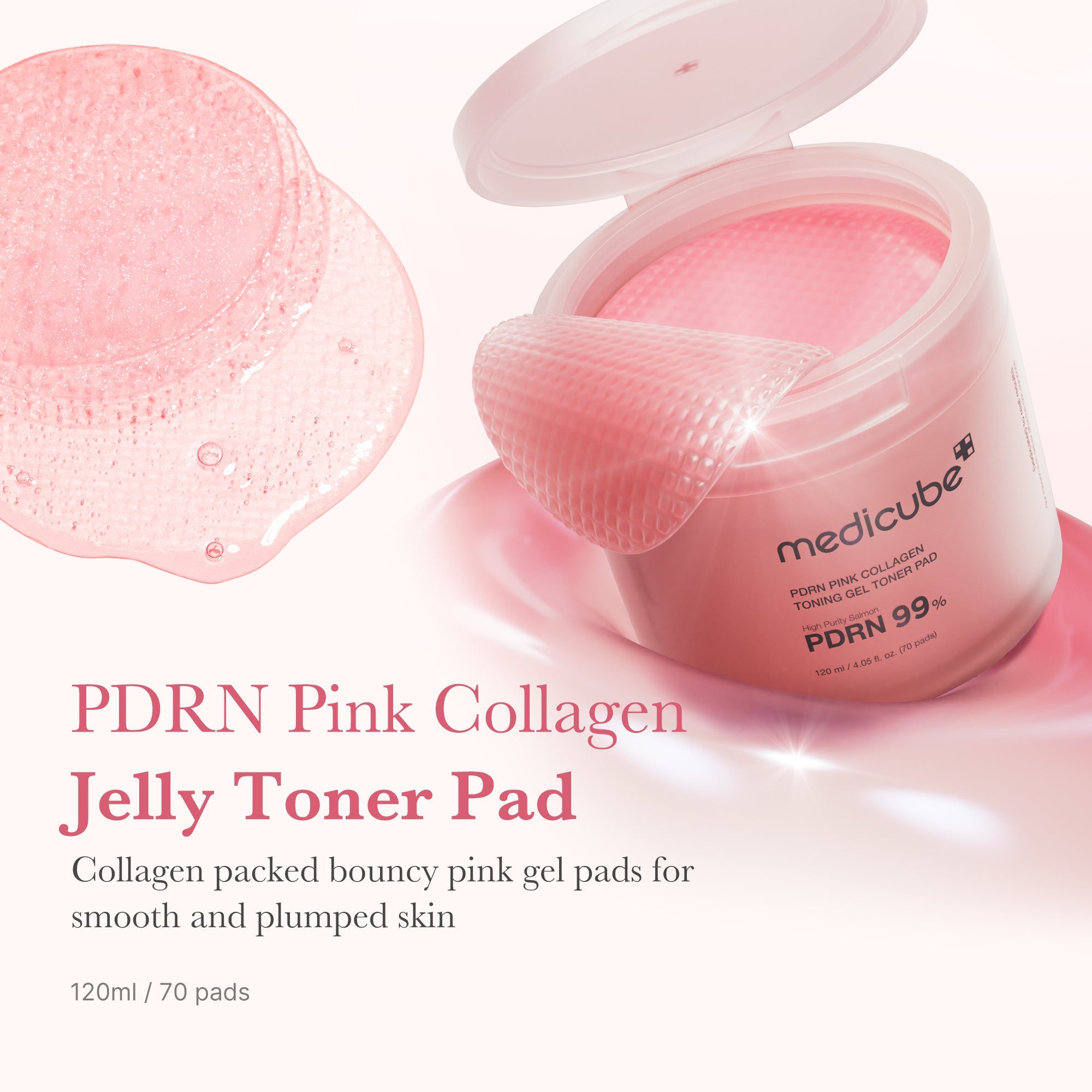 PDRN Pink Collagen Gel Toner Pad X9