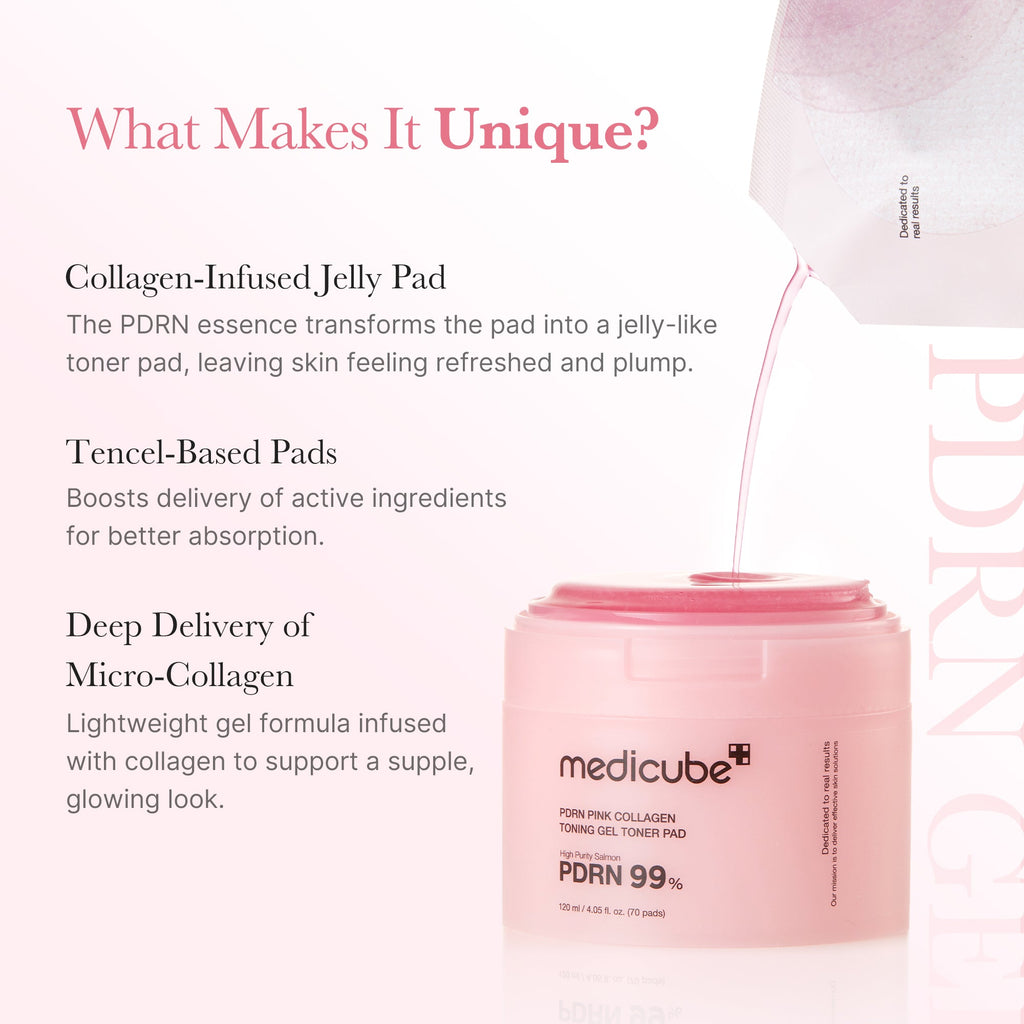 PDRN Pink Collagen Gel Toner Pad X9