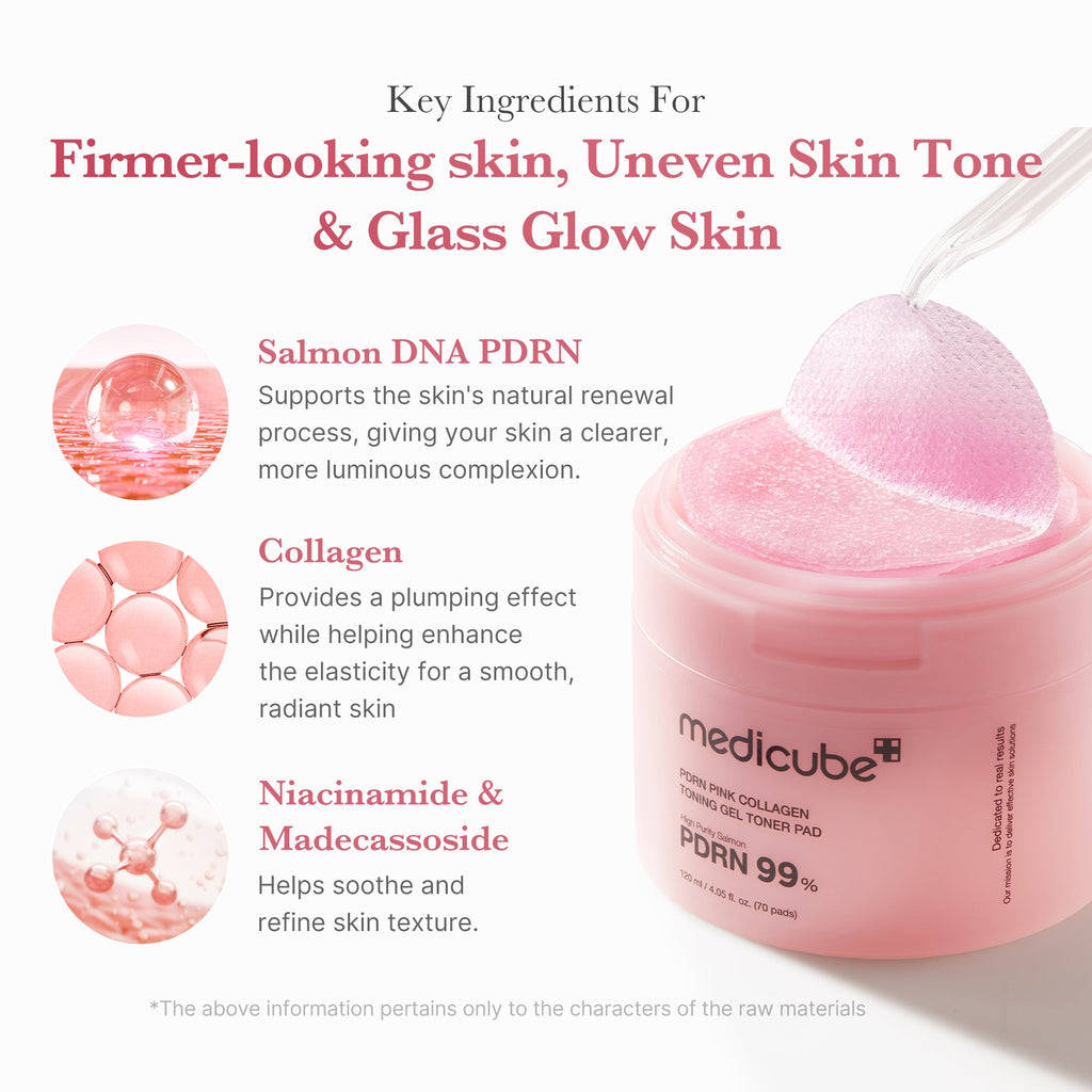 PDRN Pink Collagen Gel Toner Pad X9